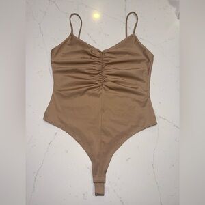H&M Tan High Leg Bodysuit Size Large